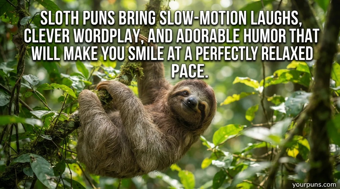 Sloth Puns bring slow-motion laughs, clever wordplay, and adorable humor that will make you smile at a perfectly relaxed pace.