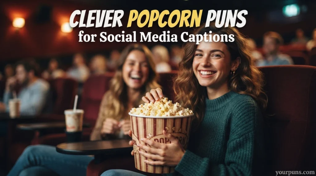 Clever Popcorn Puns for Social Media Captions