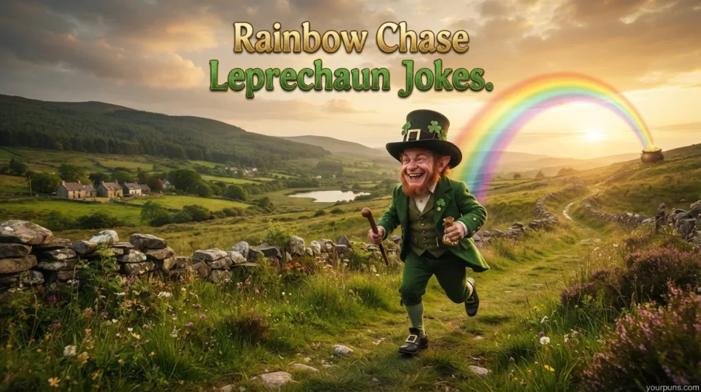 Rainbow Chase Leprechaun Jokes.