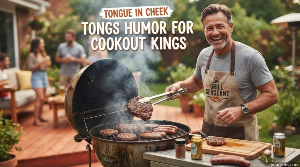 Tongue in Cheek Tongs Humor for Cookout Kings